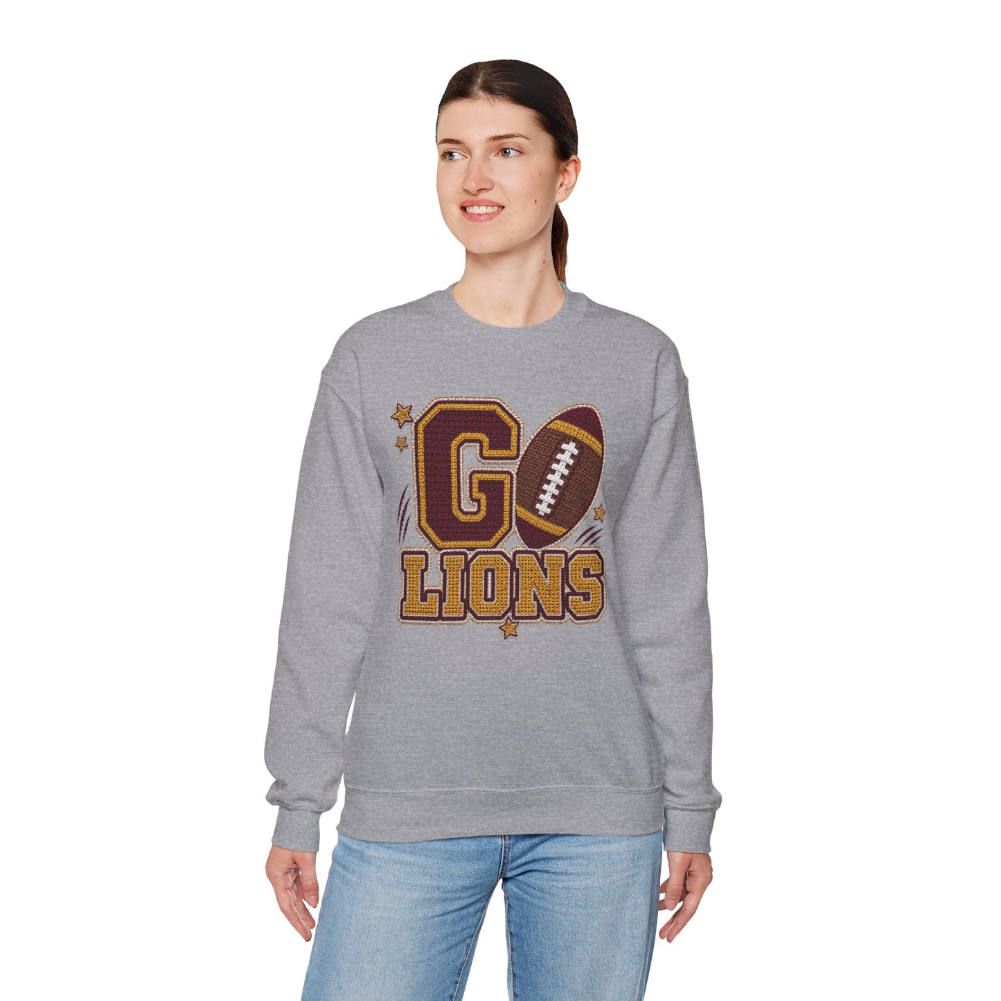 Go Lions Crochet Game Day Crewneck