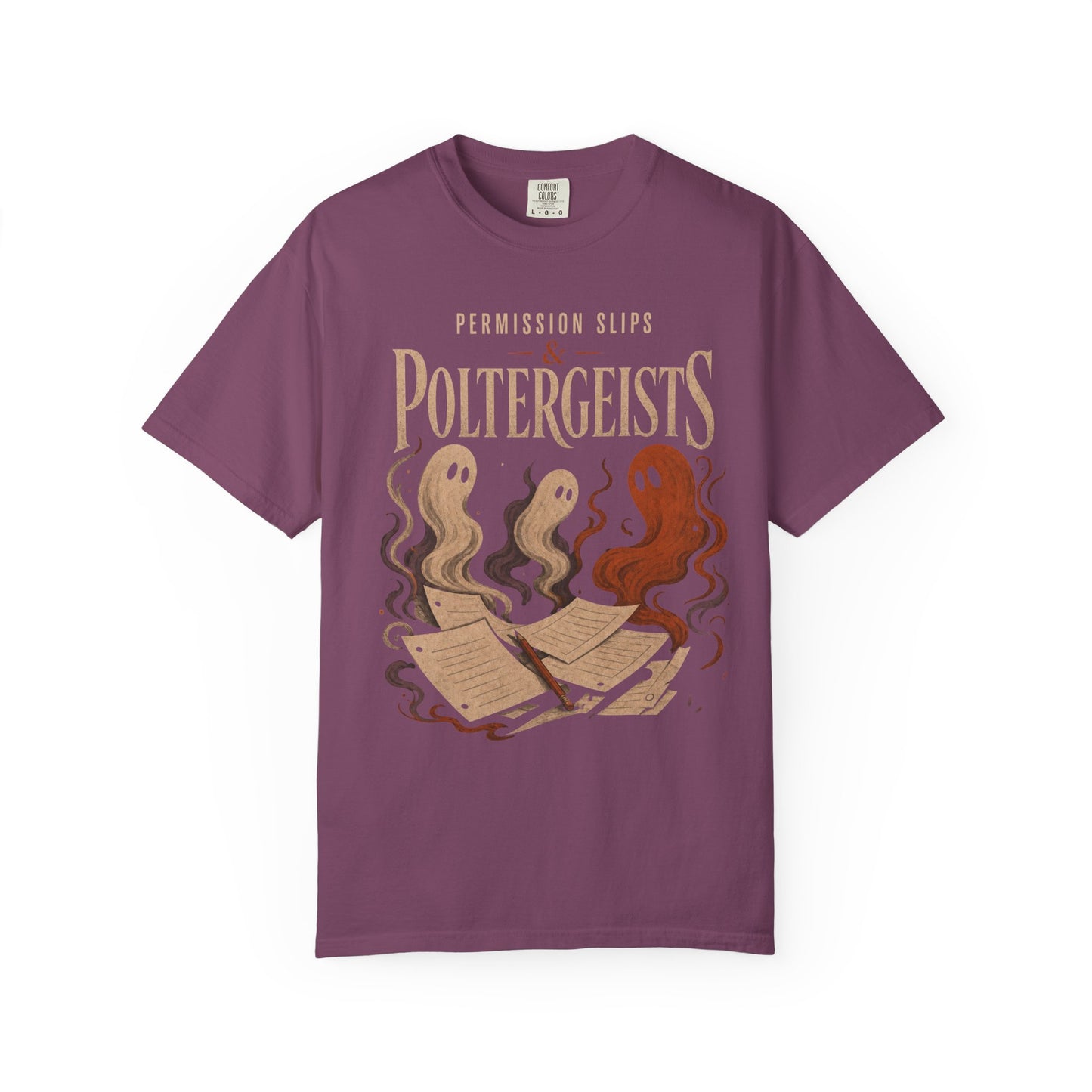 Permission Slips & Poltergeists Comfort Colors Halloween Tee