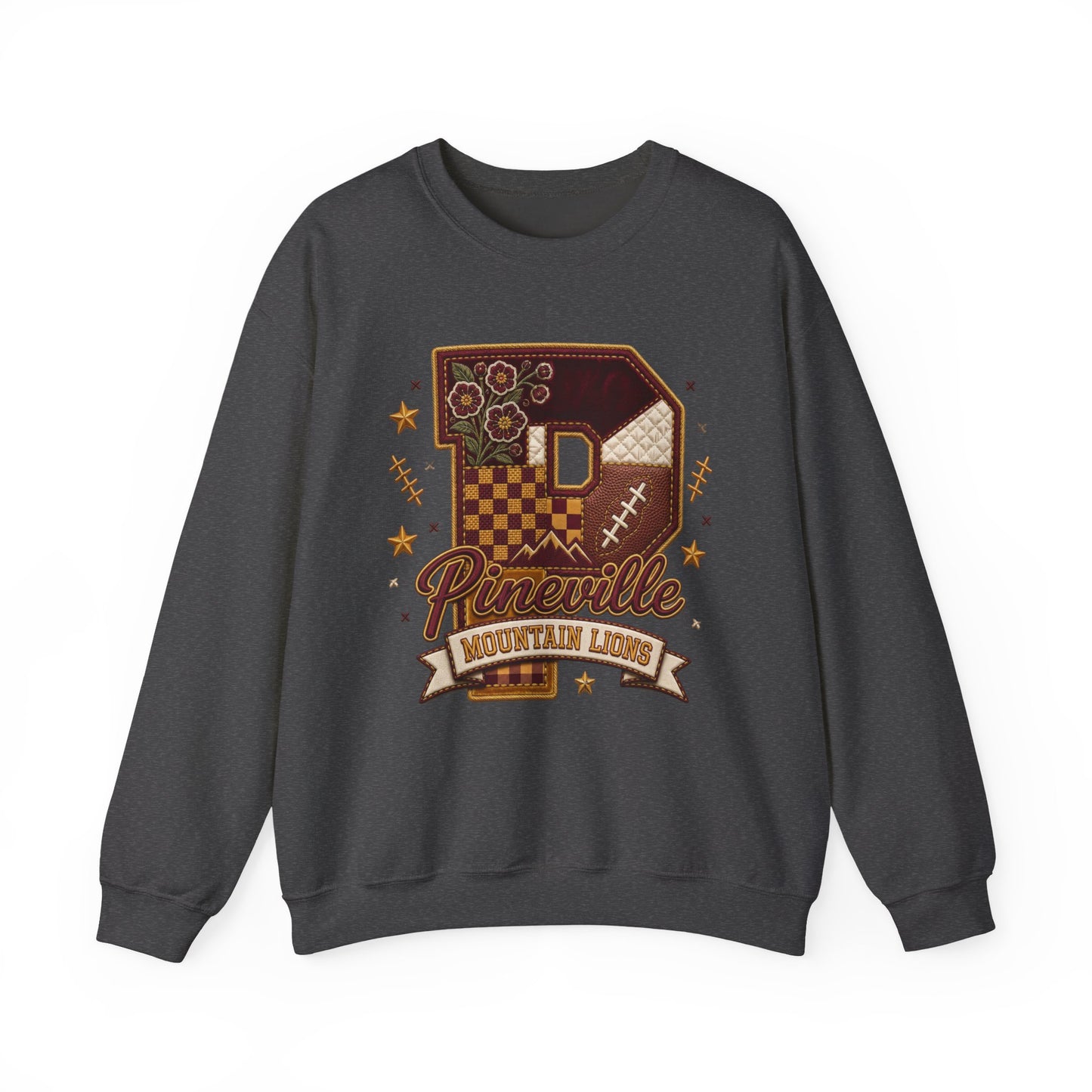 Pineville Patchwork Varsity Crewneck