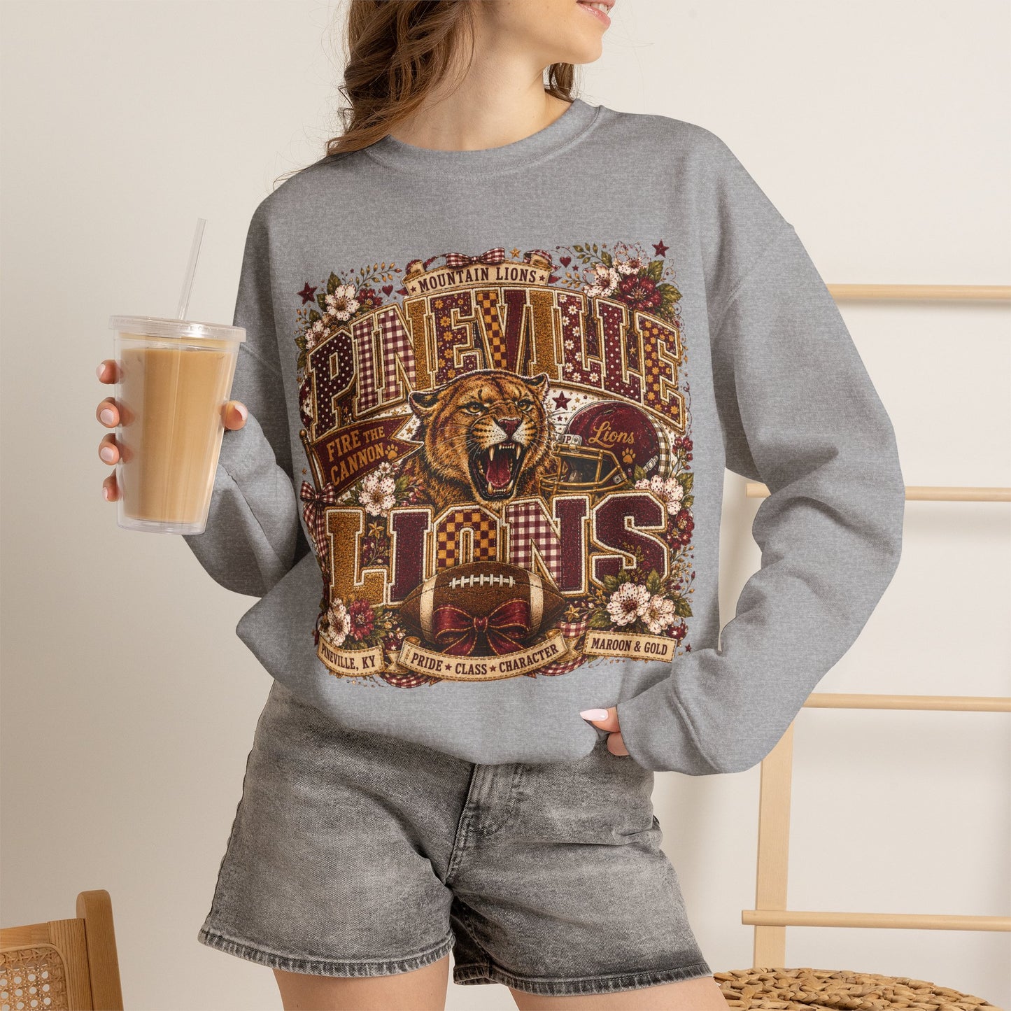 Pineville Lions Cottage Varsity Crewneck