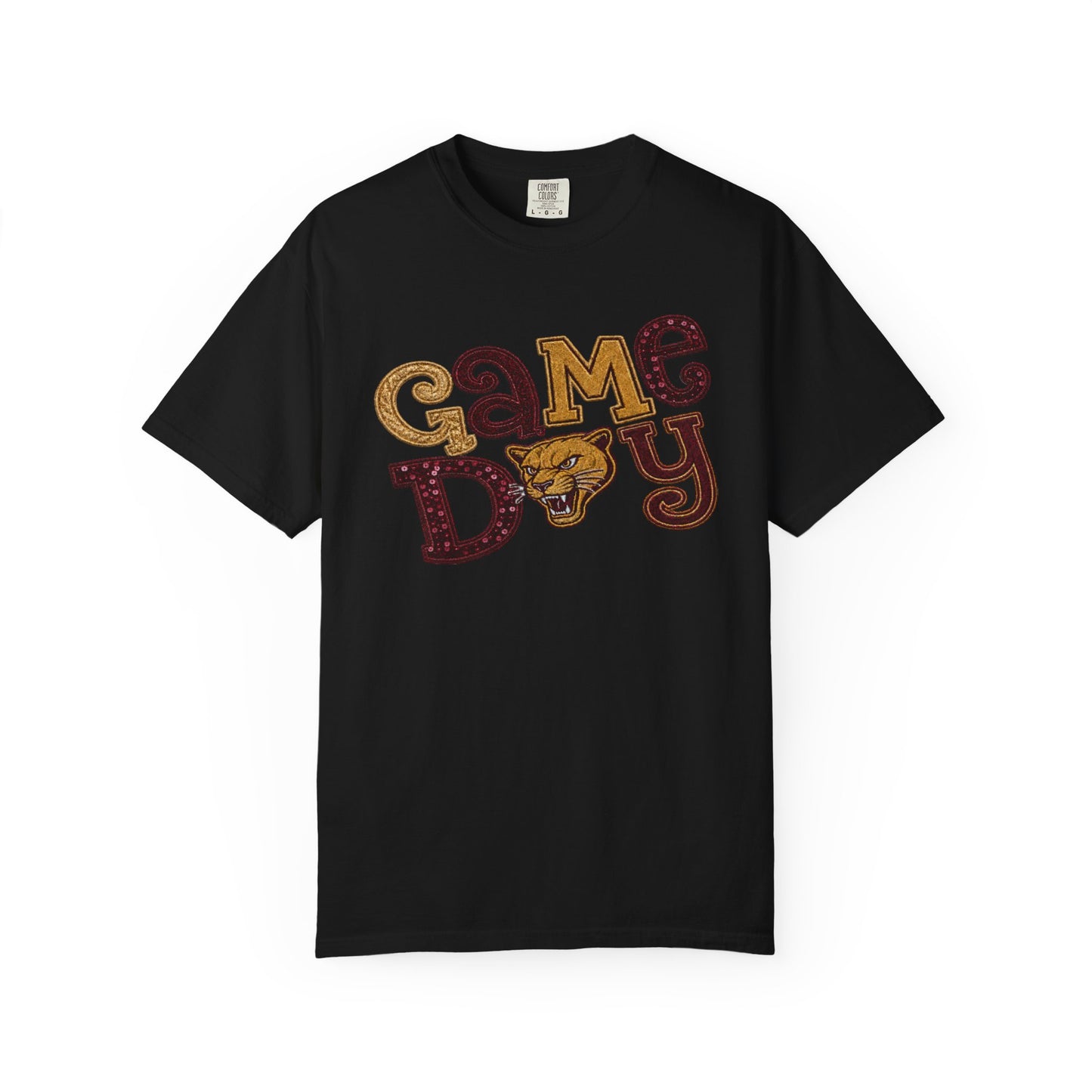 Pineville Lions Patchwork Sparkle Game Day Comfort Colors Tee