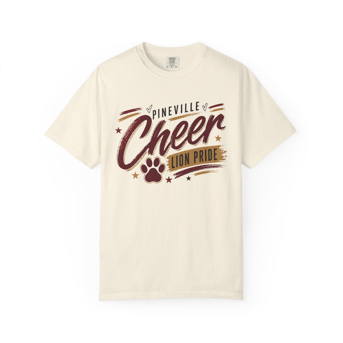 Pineville Cheer T-Shirt — Lion Pride Paw Graphic School Spirit Tee