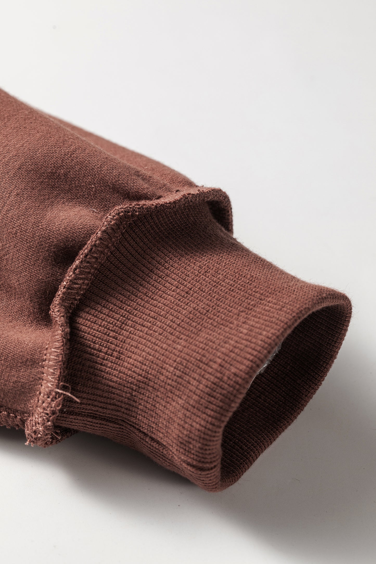 Coffee Oversize Drop Shoulder Reversible Mock Neck Sweatshirt