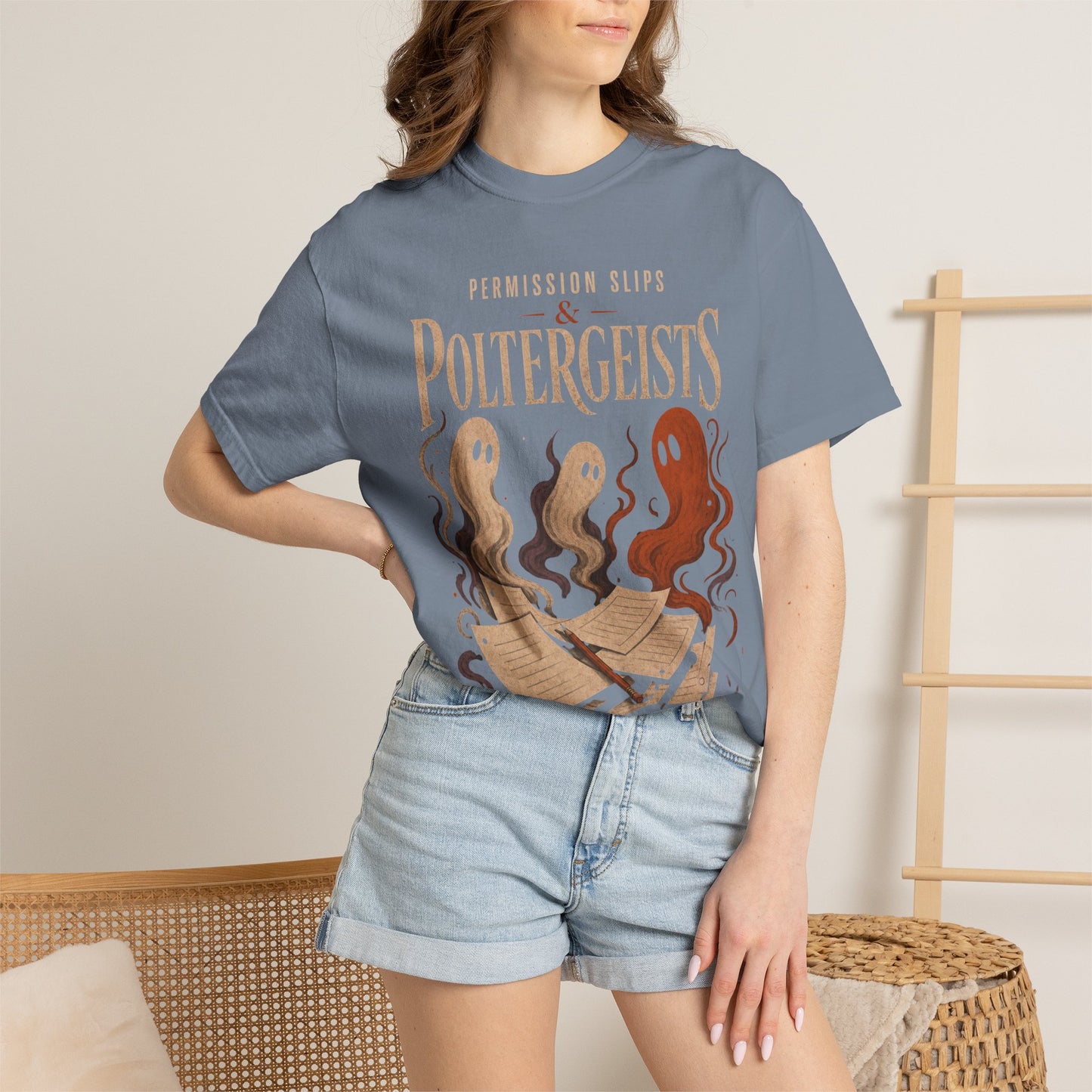 Permission Slips & Poltergeists Comfort Colors Halloween Tee