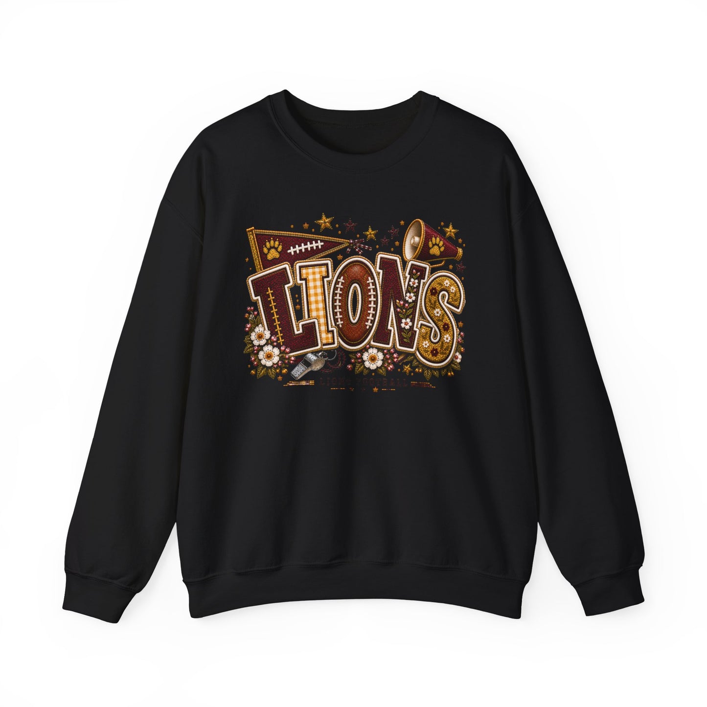 Lions Game Day Patchwork Crewneck