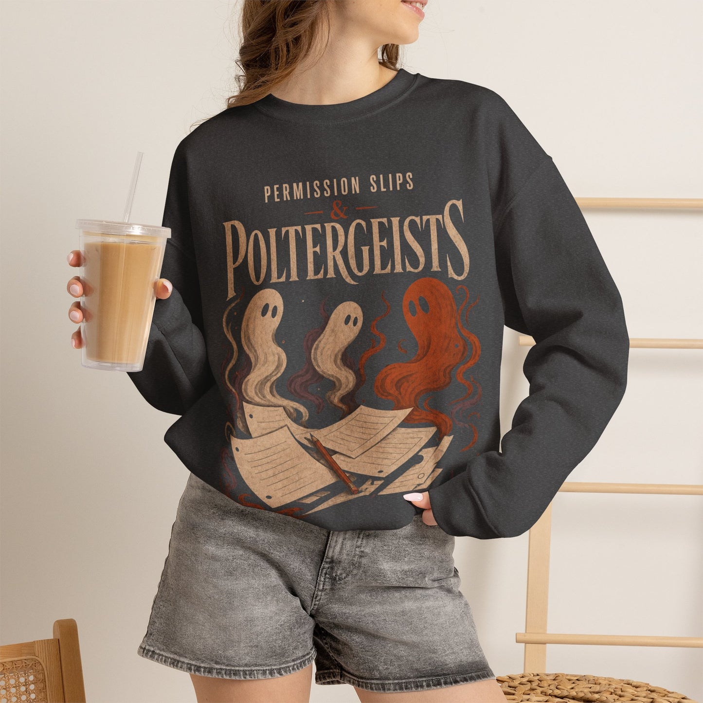 Permission Slips & Poltergeists Halloween Crewneck Sweatshirt