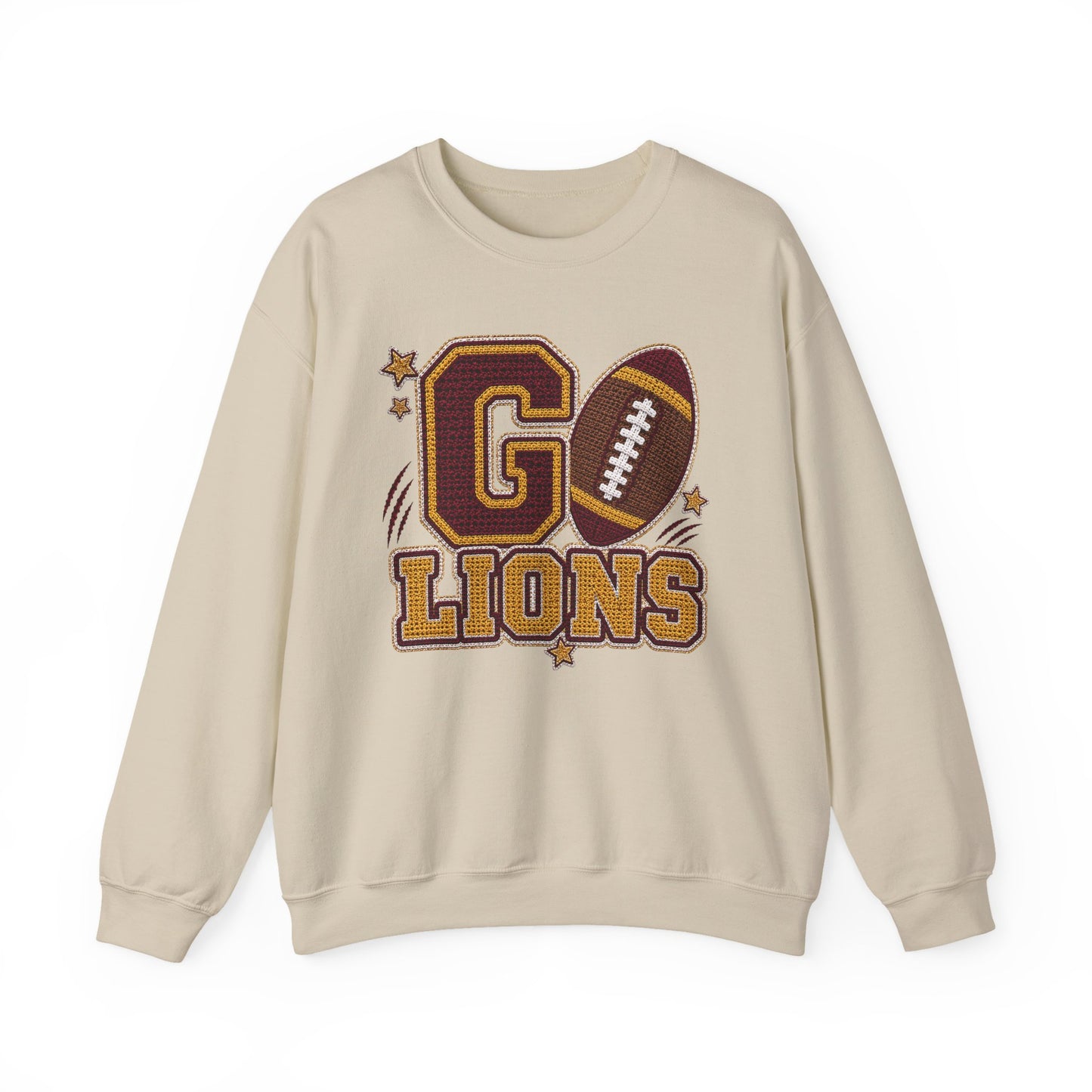 Go Lions Crochet Game Day Crewneck