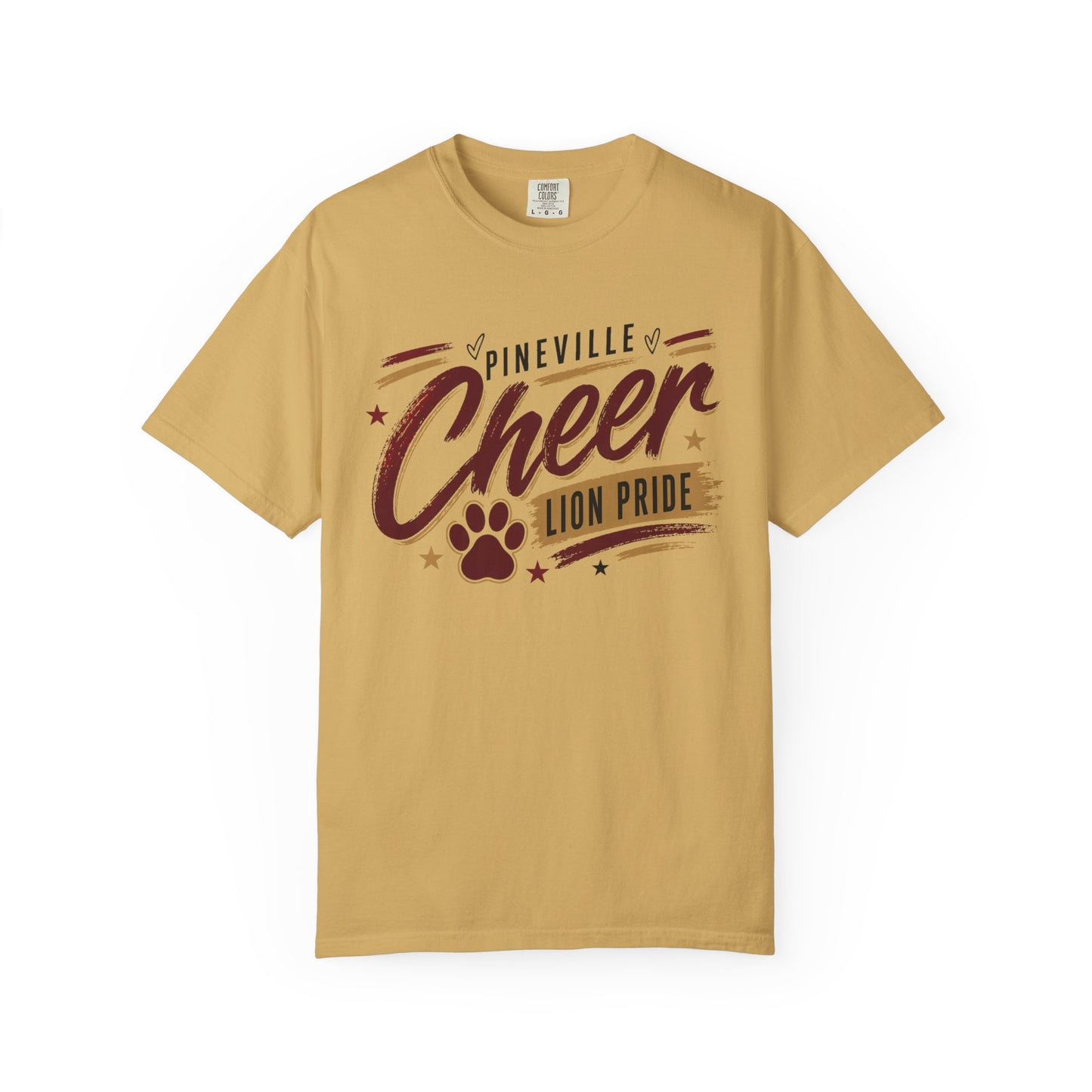 Pineville Cheer T-Shirt — Lion Pride Paw Graphic School Spirit Tee