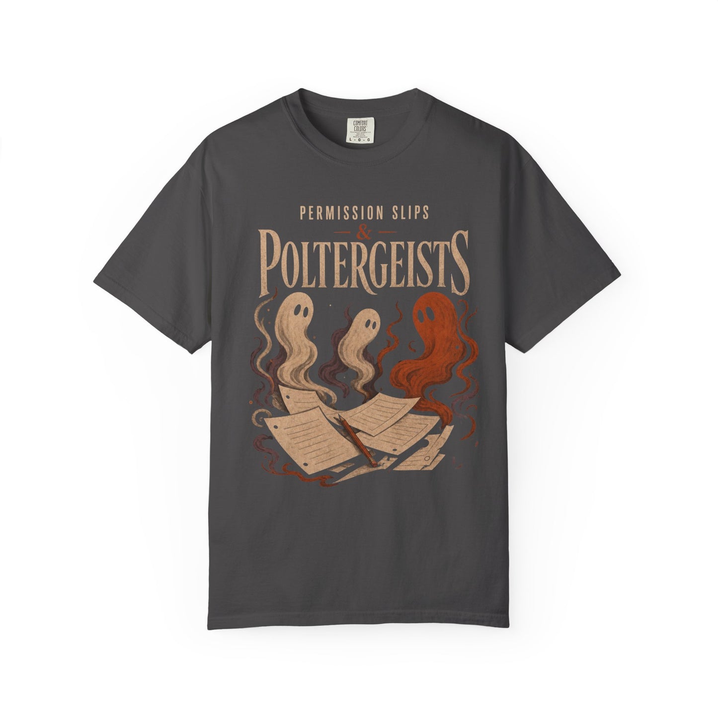 Permission Slips & Poltergeists Comfort Colors Halloween Tee