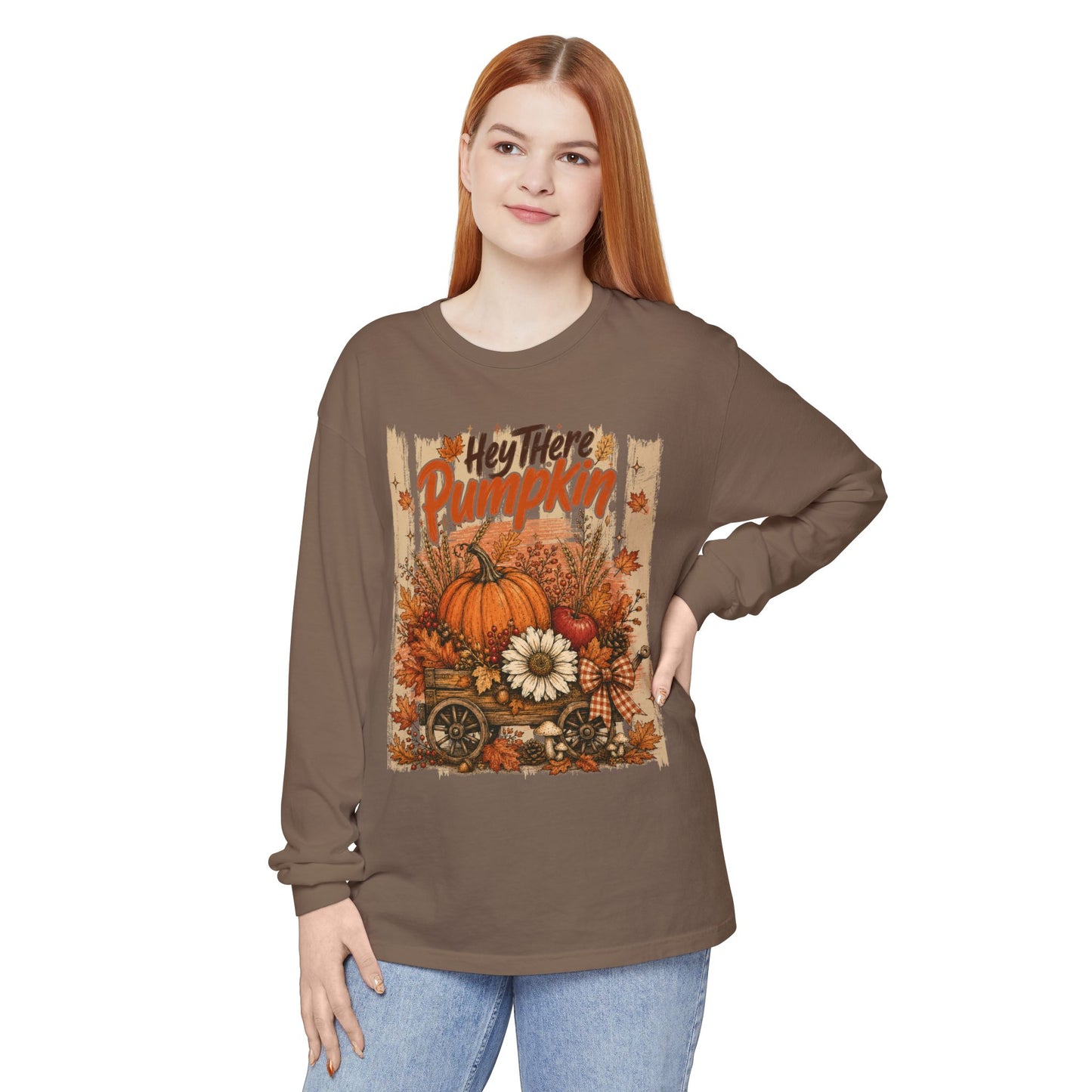 Hey There Pumpkin | Comfort Colors Long Sleeve Tee
