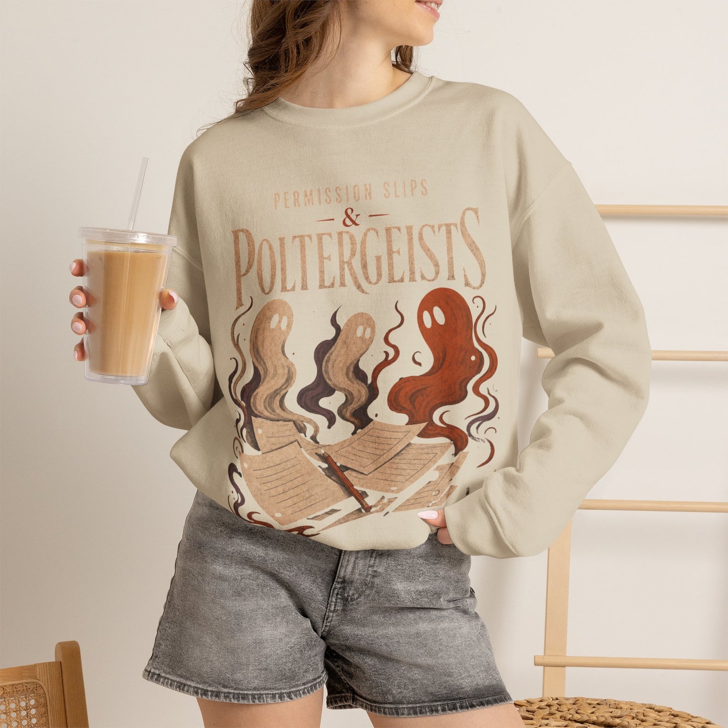 Permission Slips & Poltergeists Halloween Crewneck Sweatshirt