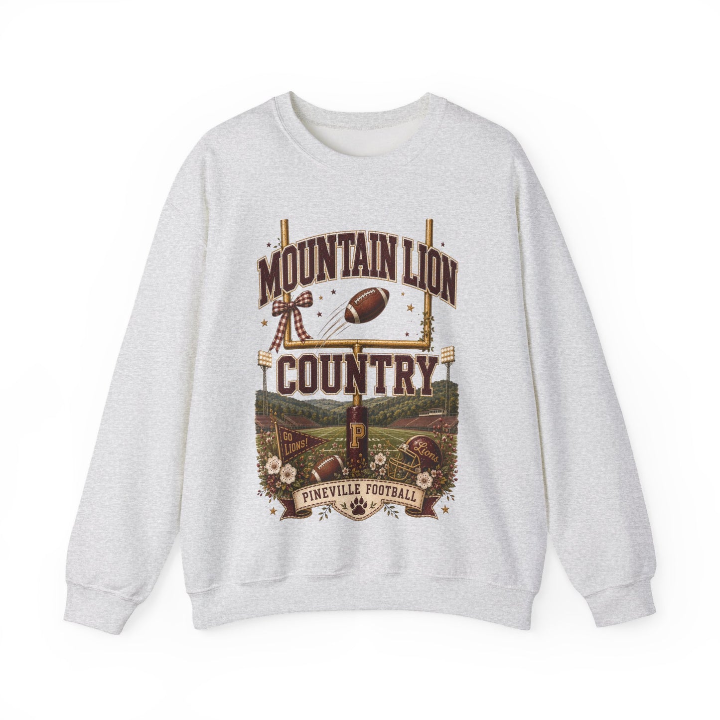 Mountain Lion Country Pineville Football Crewneck