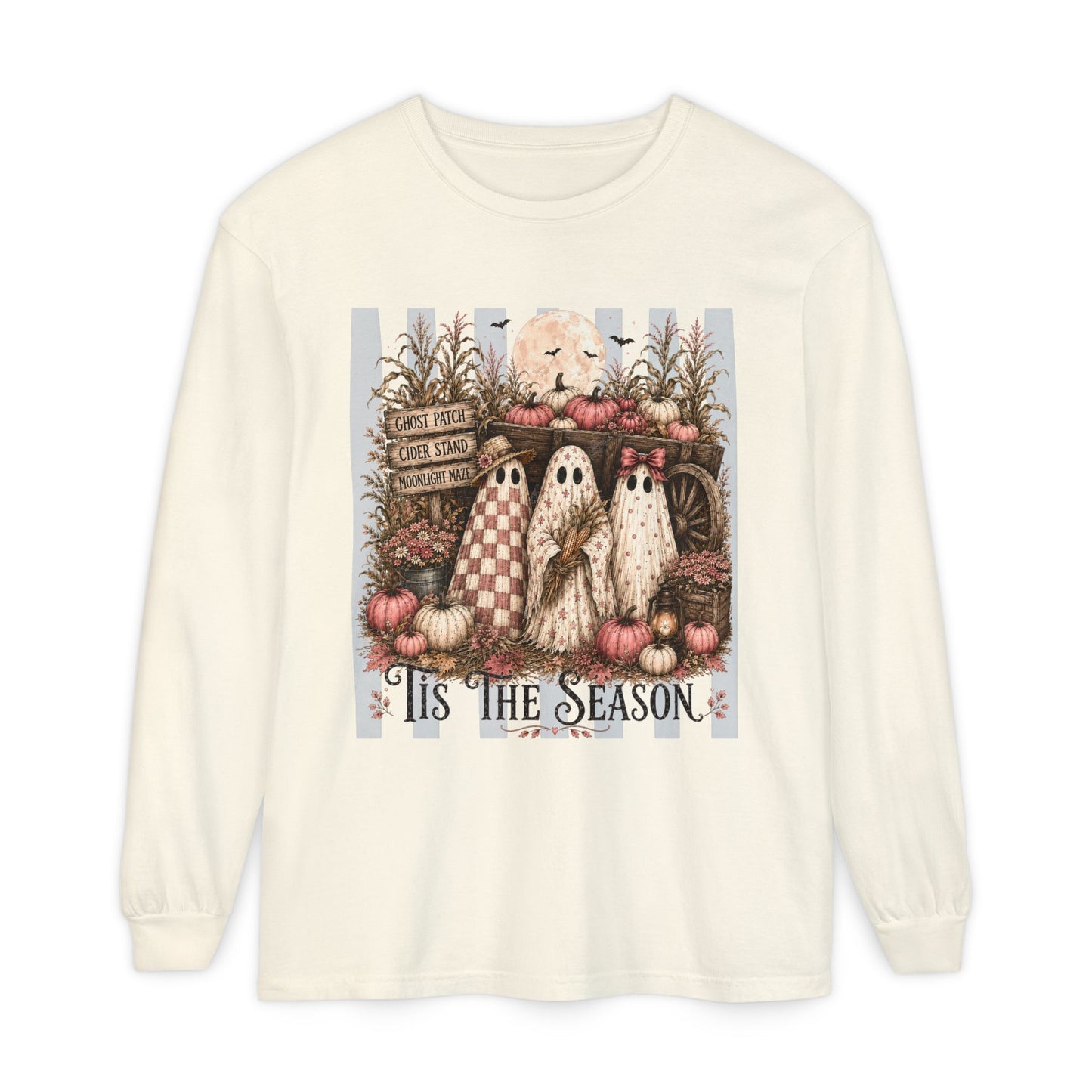 'Tis the Season Ghosts | Comfort Colors Long Sleeve Tee