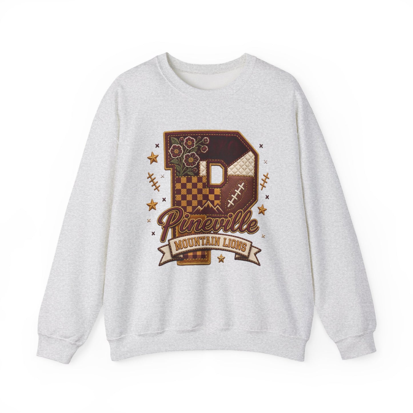 Pineville Patchwork Varsity Crewneck