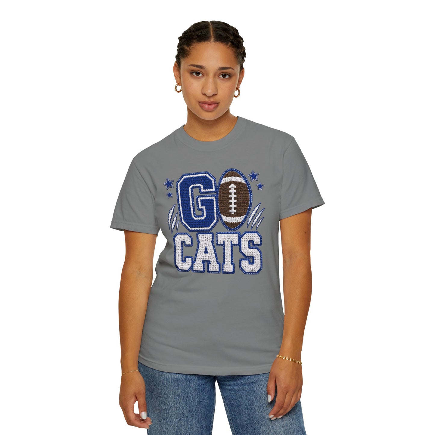 Go Cats Crochet Game Day Comfort Colors Tee