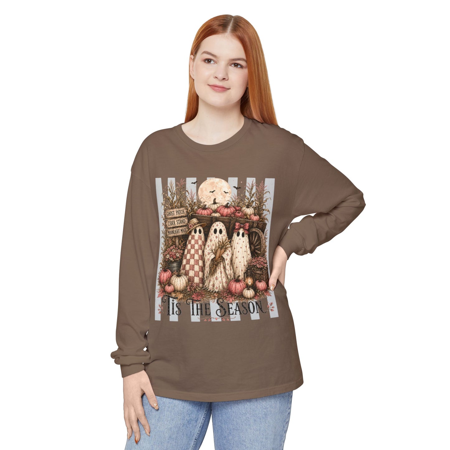 'Tis the Season Ghosts | Comfort Colors Long Sleeve Tee