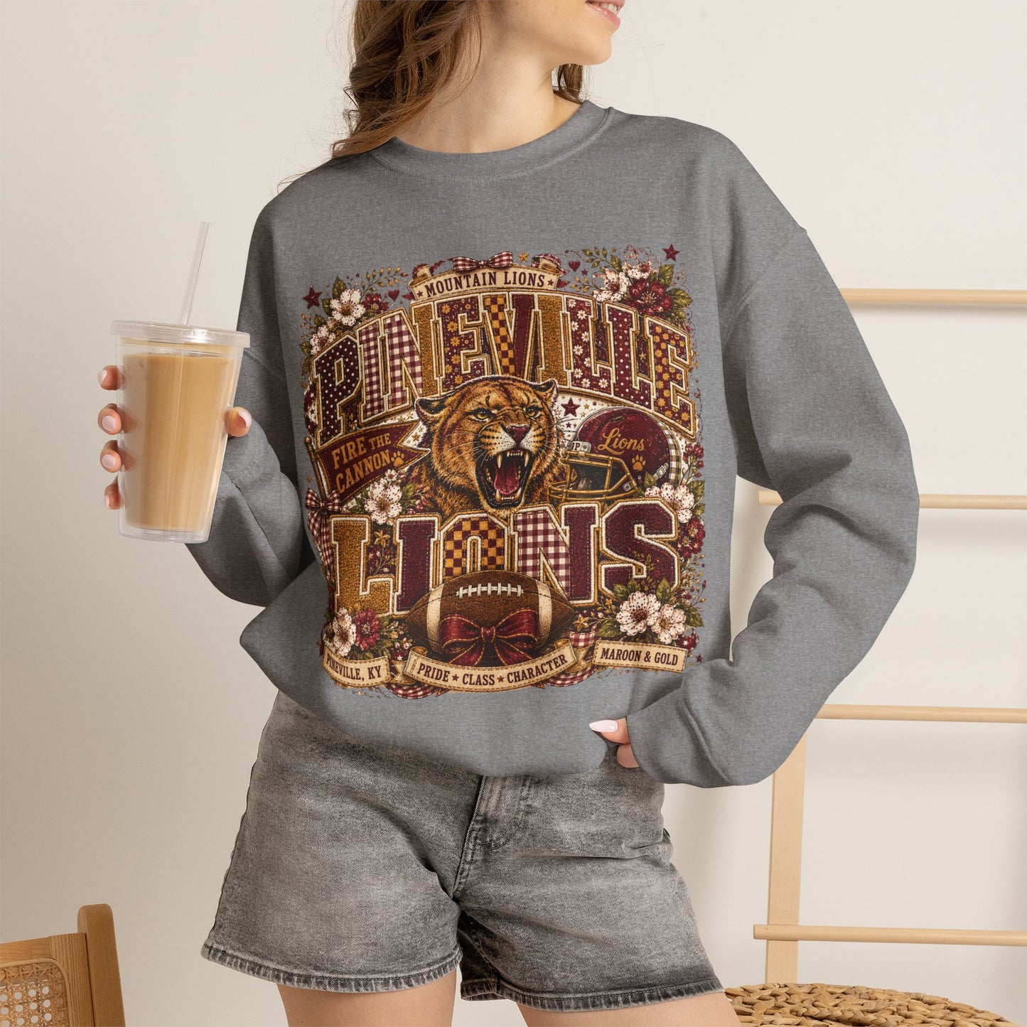 Pineville Lions Cottage Varsity Crewneck
