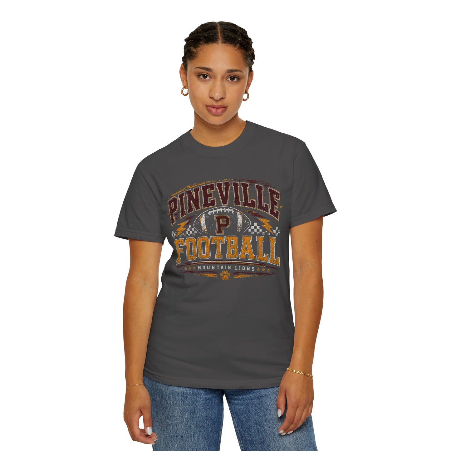 Pineville Mountain Lions Football Graphic Tee | Comfort Colors 1717 | Chasing Grace Boutique Exclusive