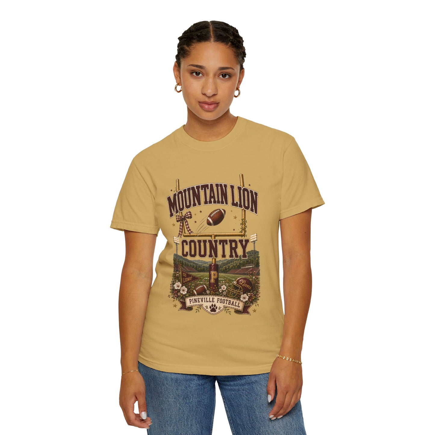 Mountain Lion Country Pineville Football Comfort Colors Tee