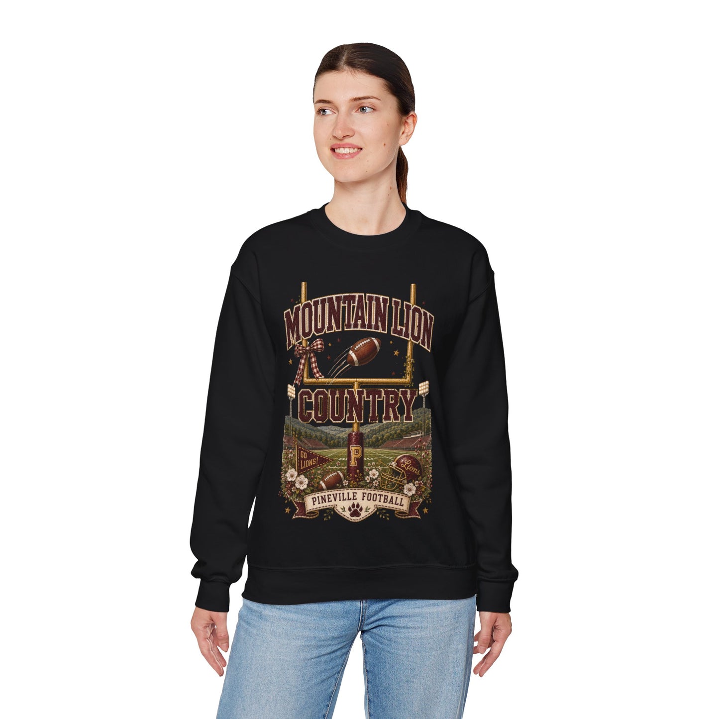 Mountain Lion Country Pineville Football Crewneck