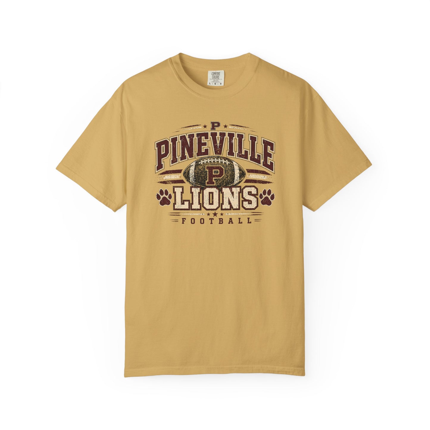 Pineville Lions Vintage Football Graphic Tee | Comfort Colors 1717