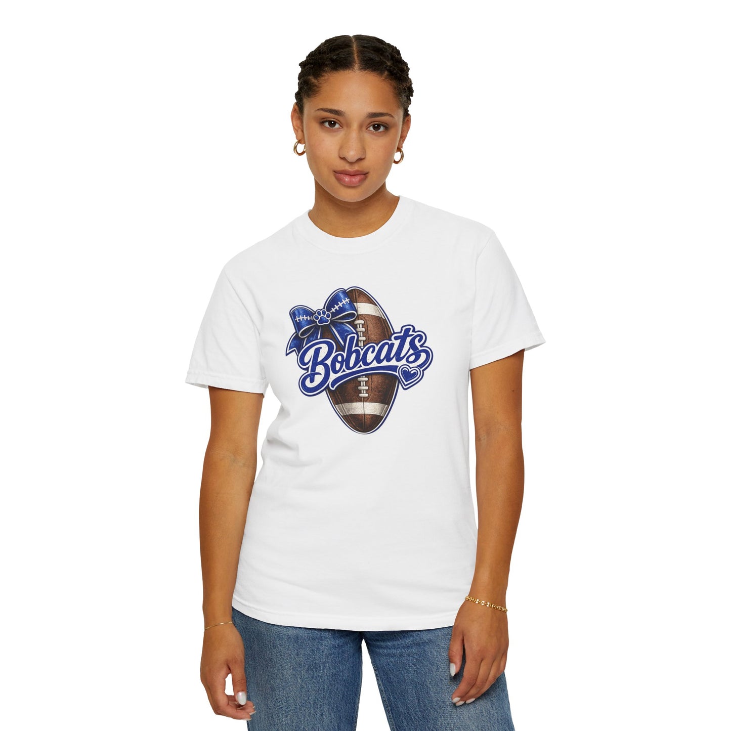 Bell County Bobcats Football Bow Comfort Colors® Tee