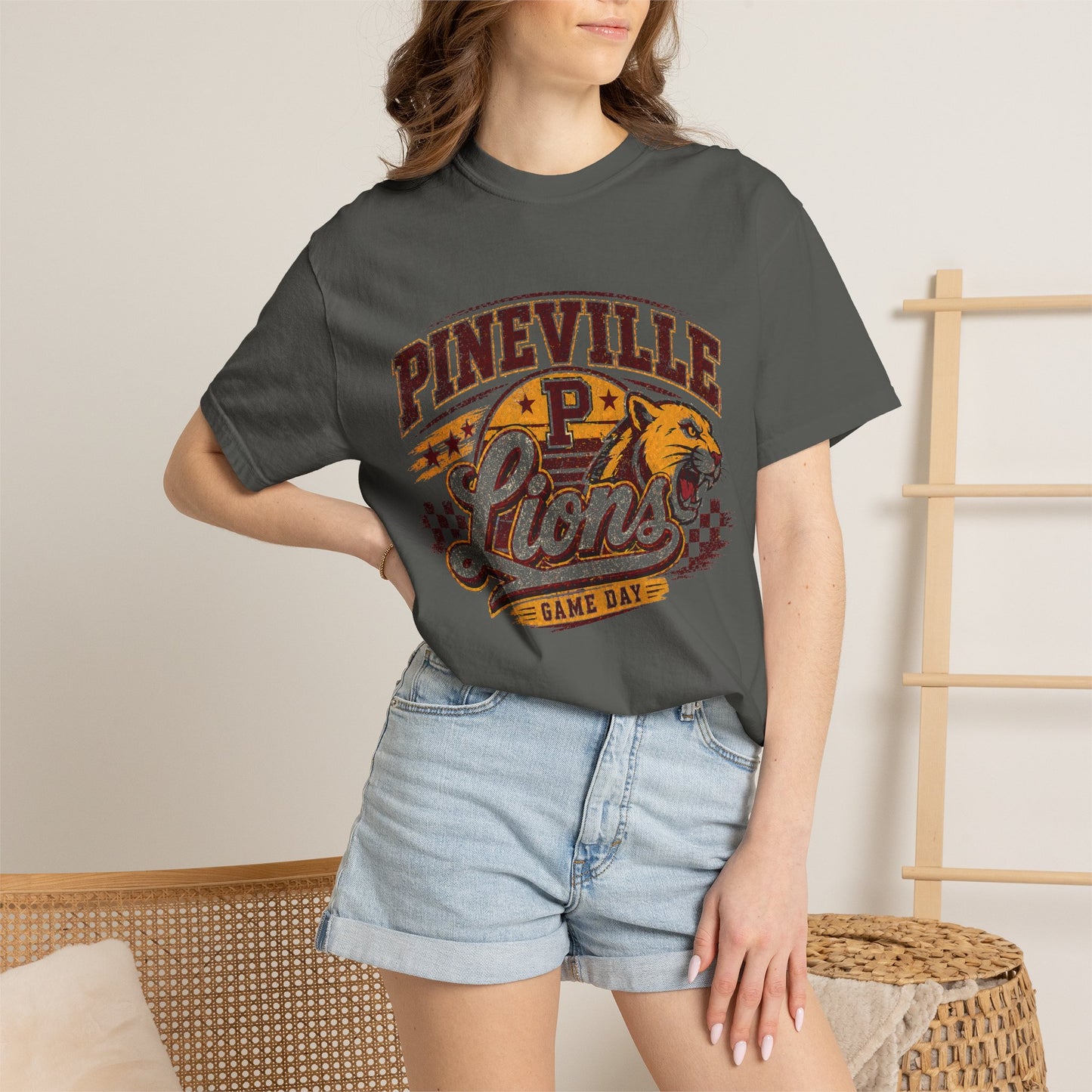 Pineville Lions Game Day T-Shirt — Vintage School Mascot Tee