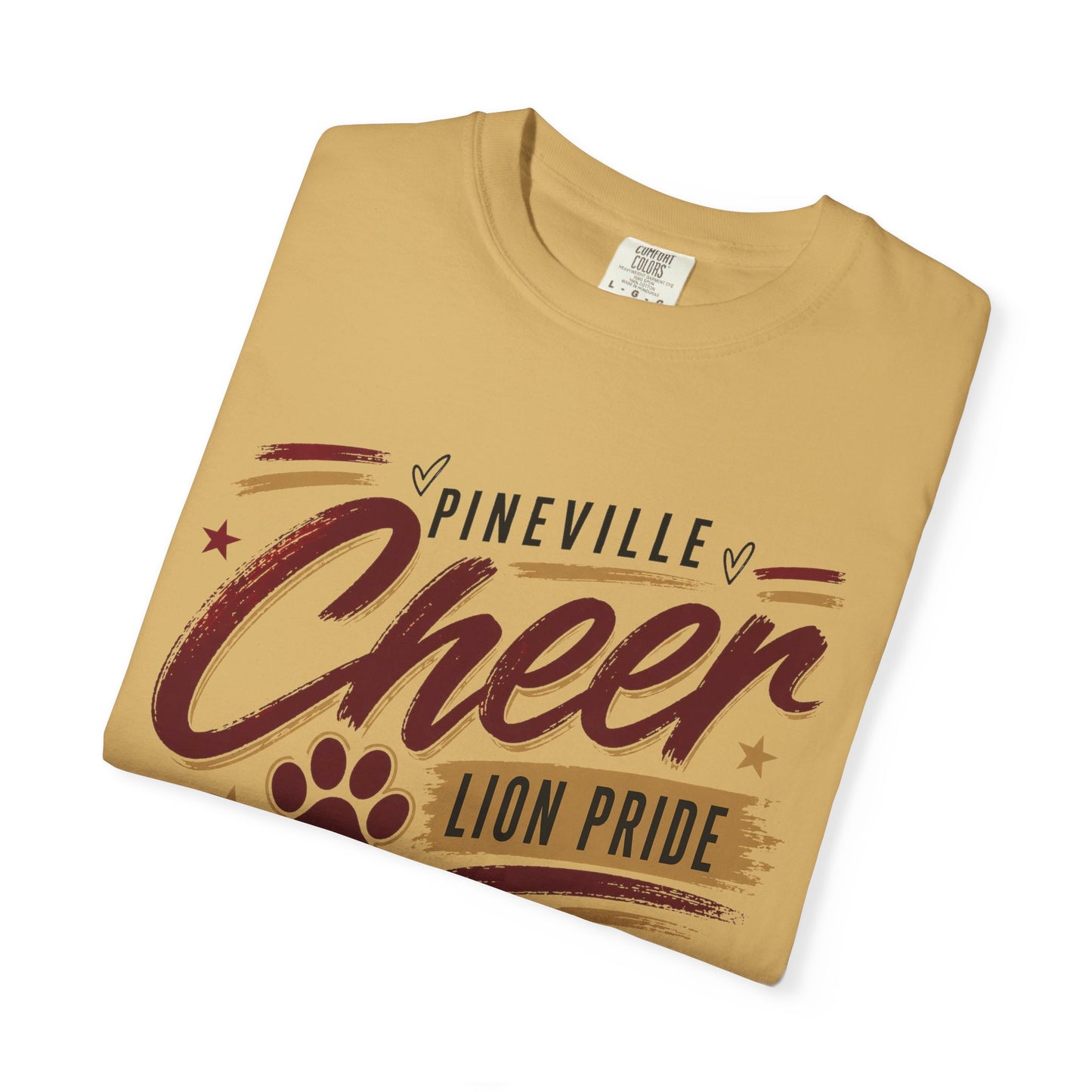Pineville Cheer T-Shirt — Lion Pride Paw Graphic School Spirit Tee