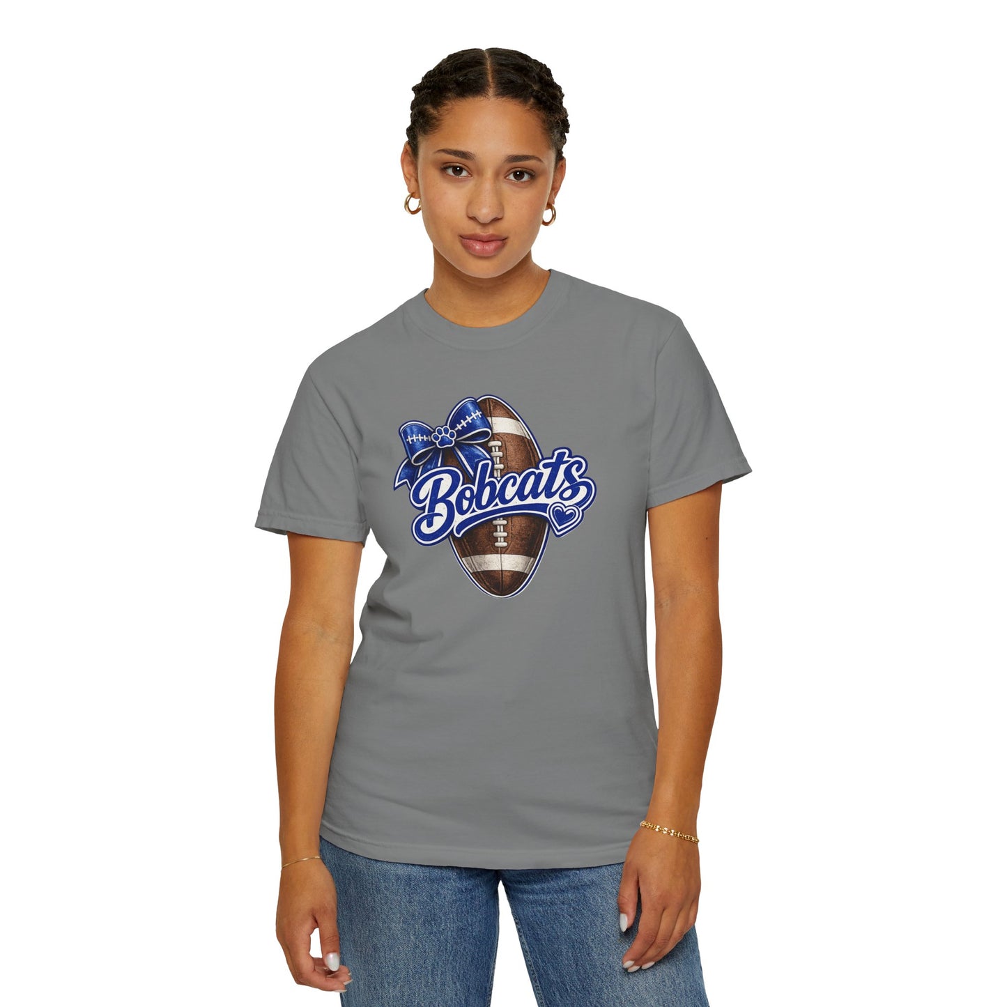 Bell County Bobcats Football Bow Comfort Colors® Tee