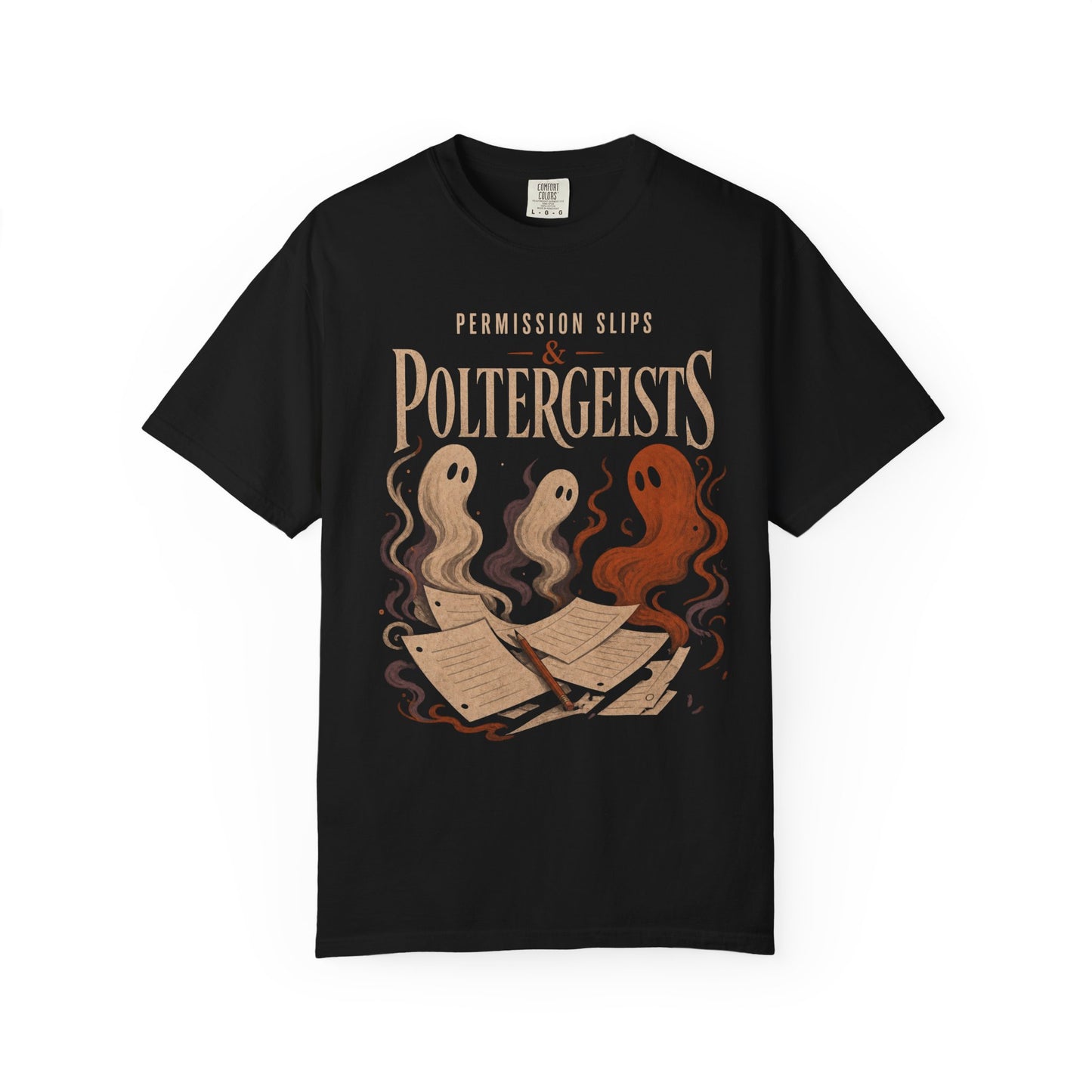 Permission Slips & Poltergeists Comfort Colors Halloween Tee