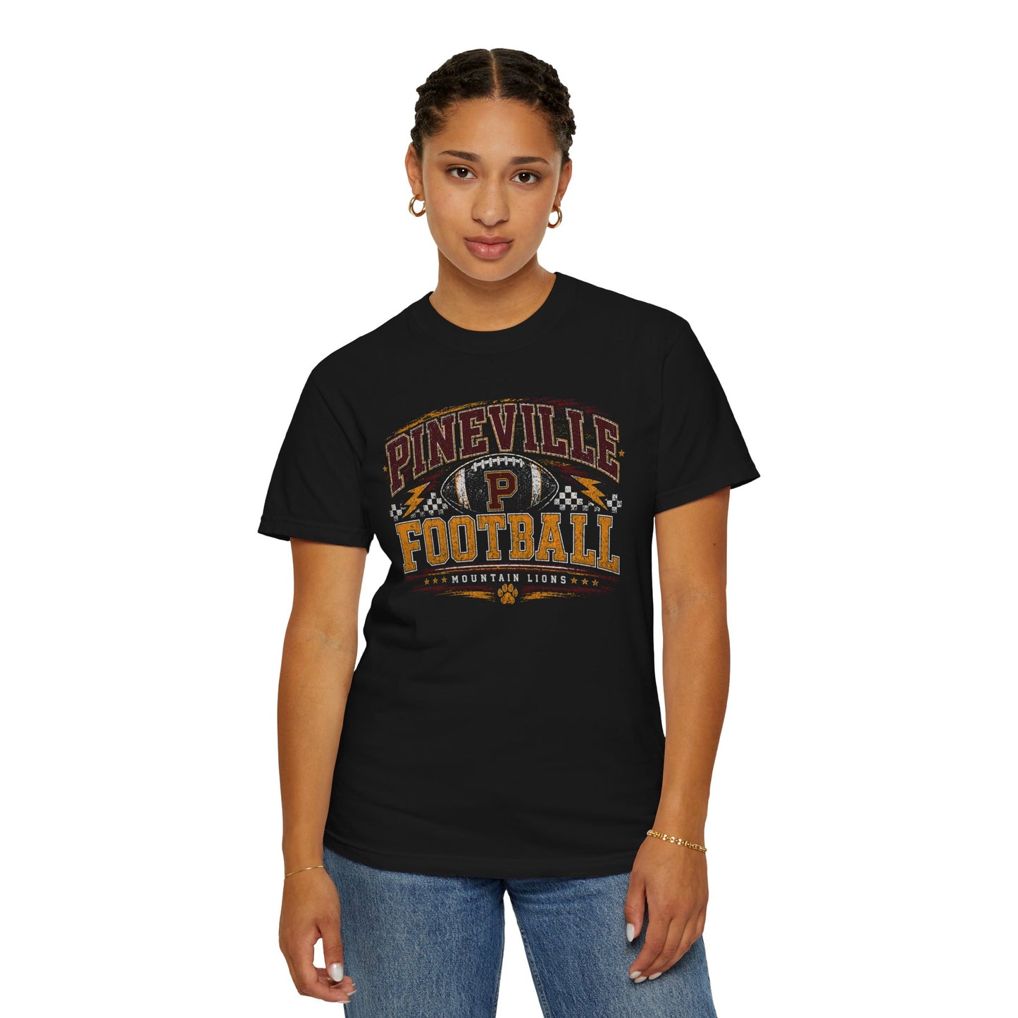 Pineville Mountain Lions Football Graphic Tee | Comfort Colors 1717 | Chasing Grace Boutique Exclusive