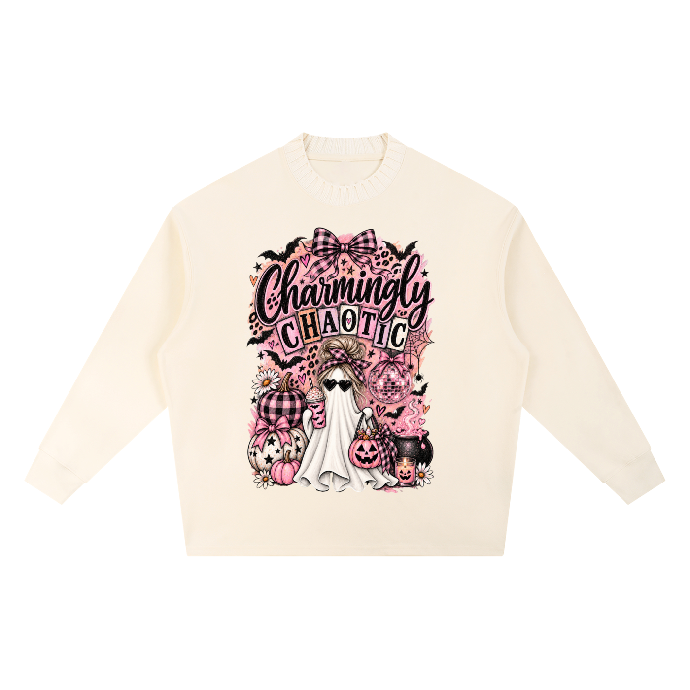 Charmingly Chaotic Oversized Drop-Shoulder Sweatshirt