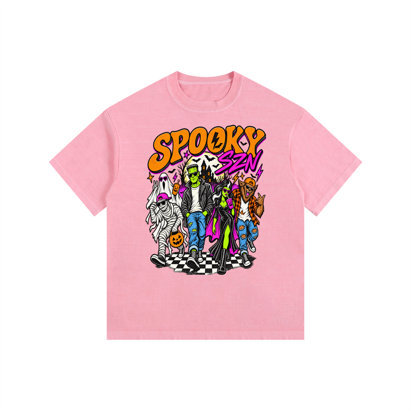 Spooky SZN Vintage Washed Oversized Halloween Tee