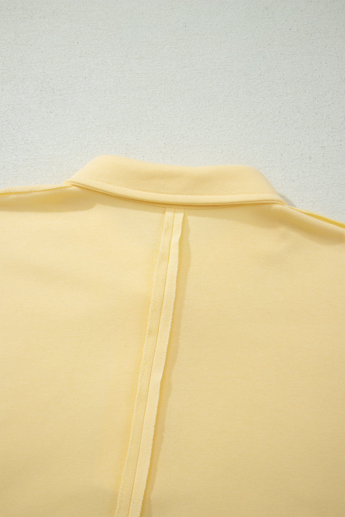 Banana Cream Loose Polo Tee Elastic Waist 2pcs Short Set