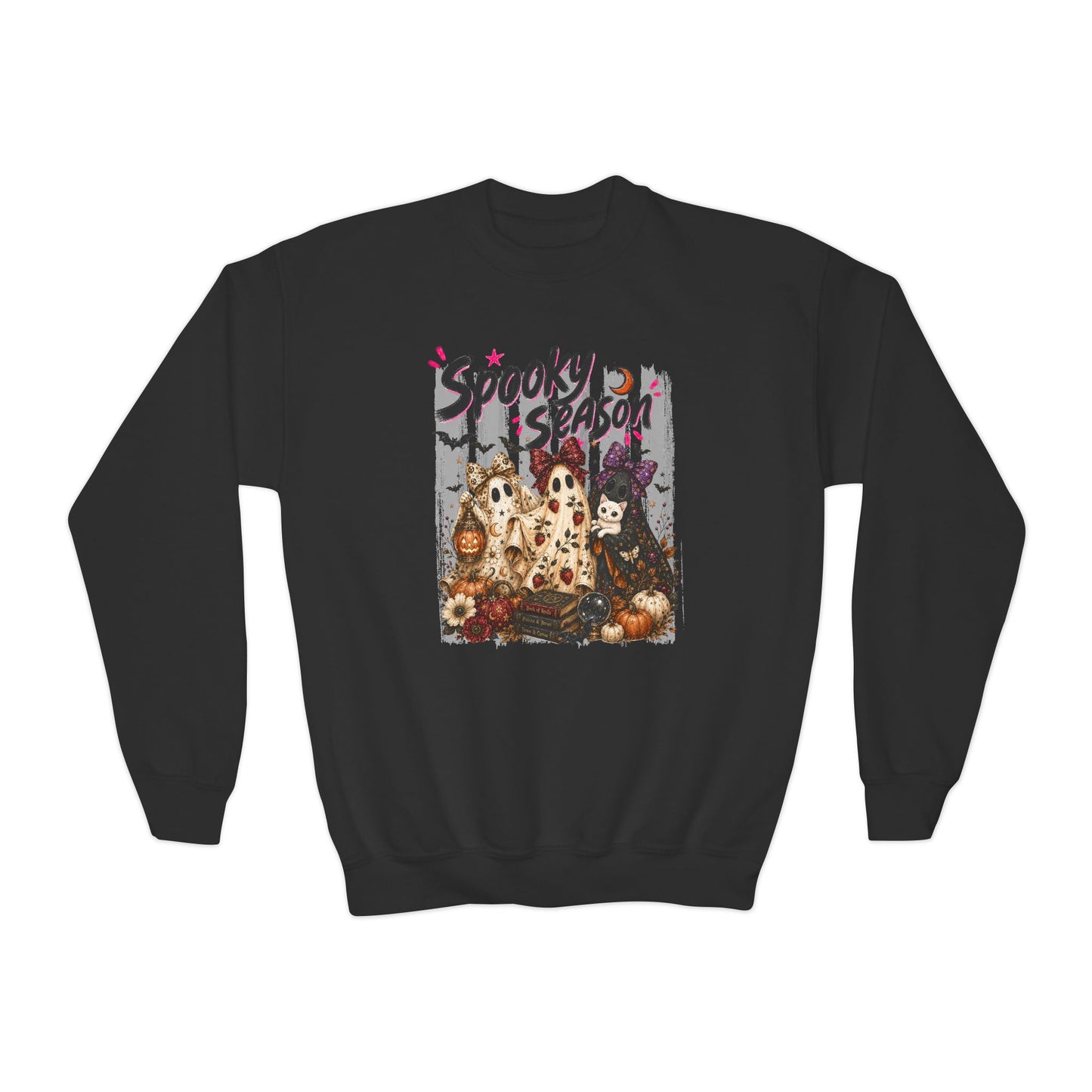Spooky Season Ghost Group | Youth Crewneck Sweatshirt