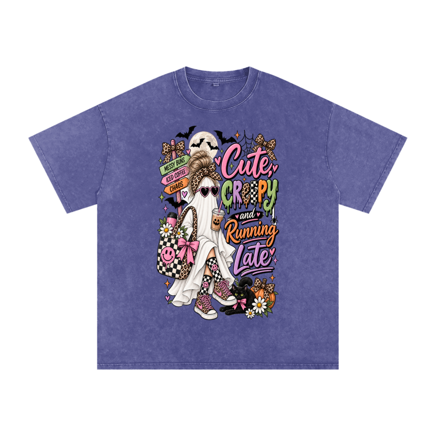 Cute, Creepy & Running Late Snow Washed Oversized Tee
