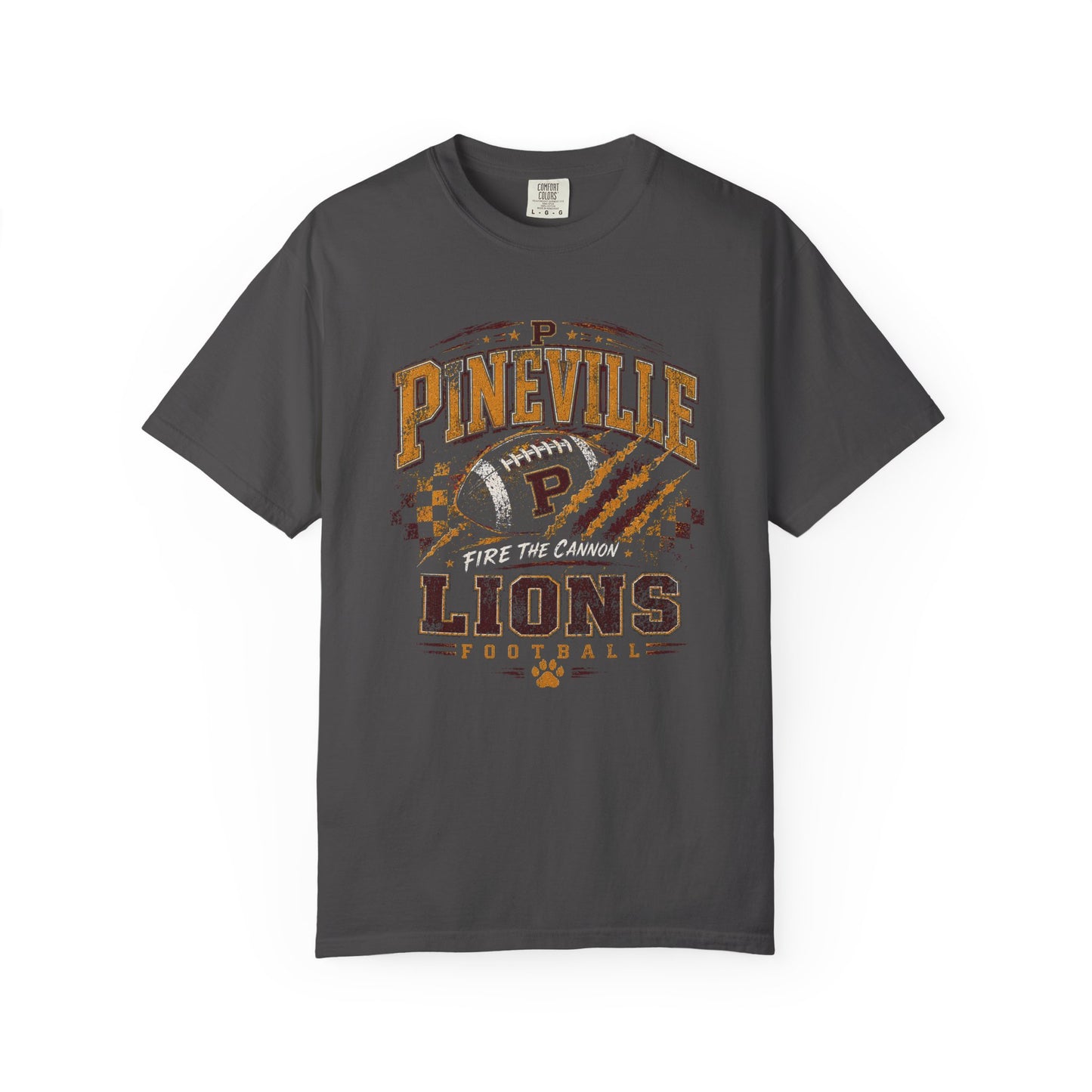 Pineville Lions “Fire the Cannon” Football Graphic Comfort Colors Tee