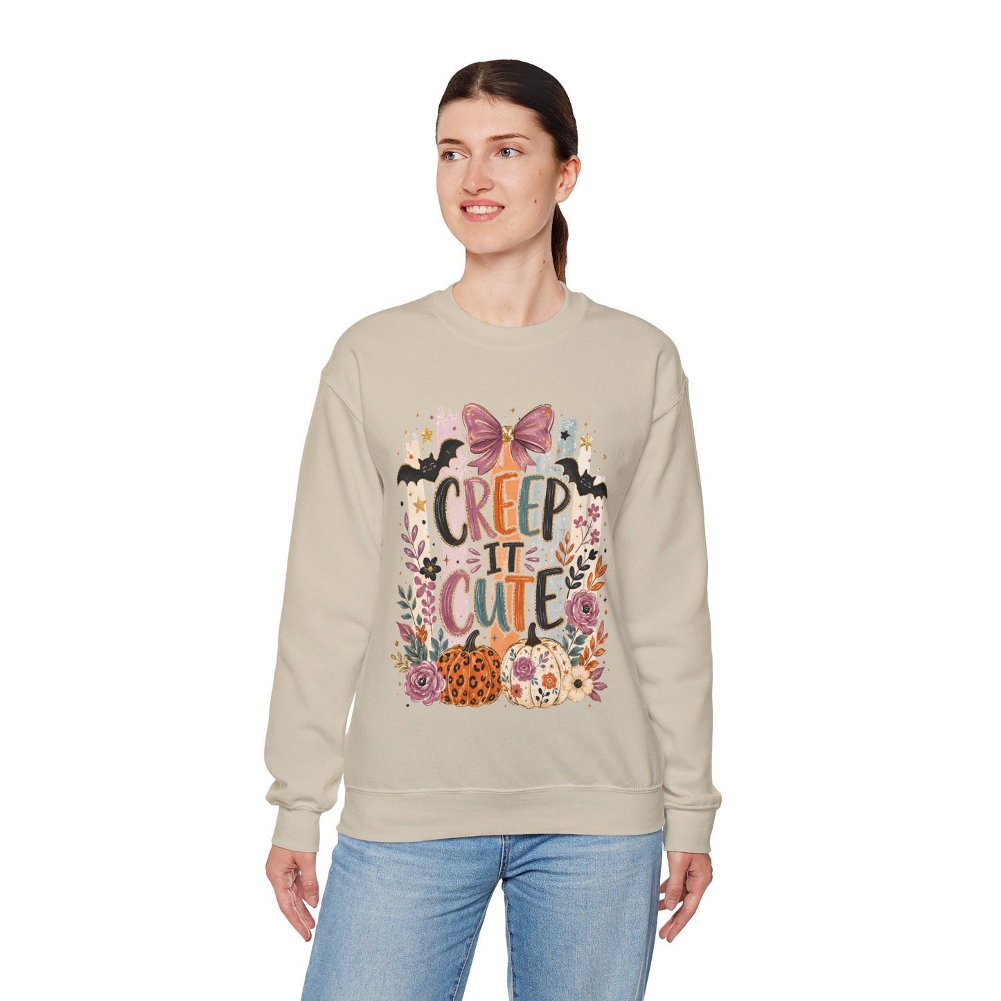 Cute Halloween Sweatshirt, Creep It Cute Crewneck, Colorful Halloween Shirt, Girly Halloween Sweatshirt, Spooky Season Crewneck