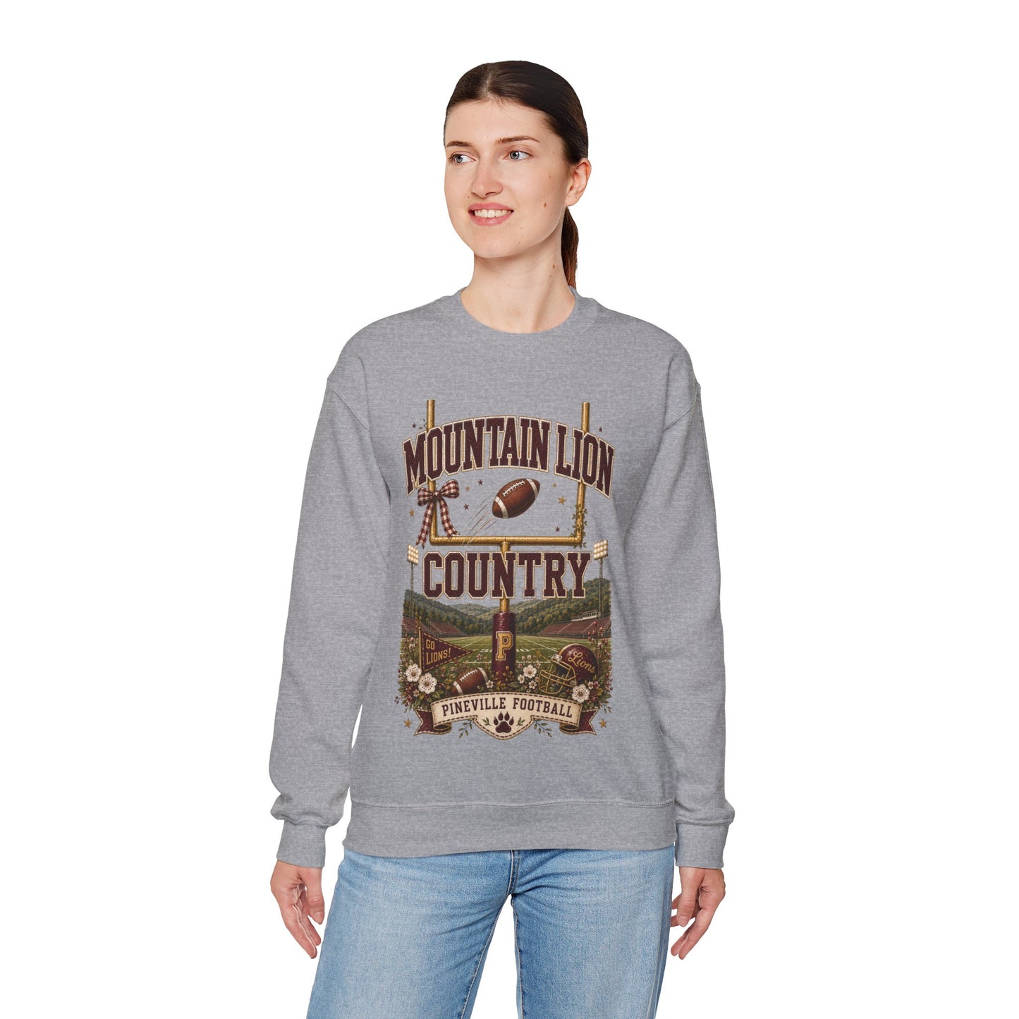 Mountain Lion Country Pineville Football Crewneck
