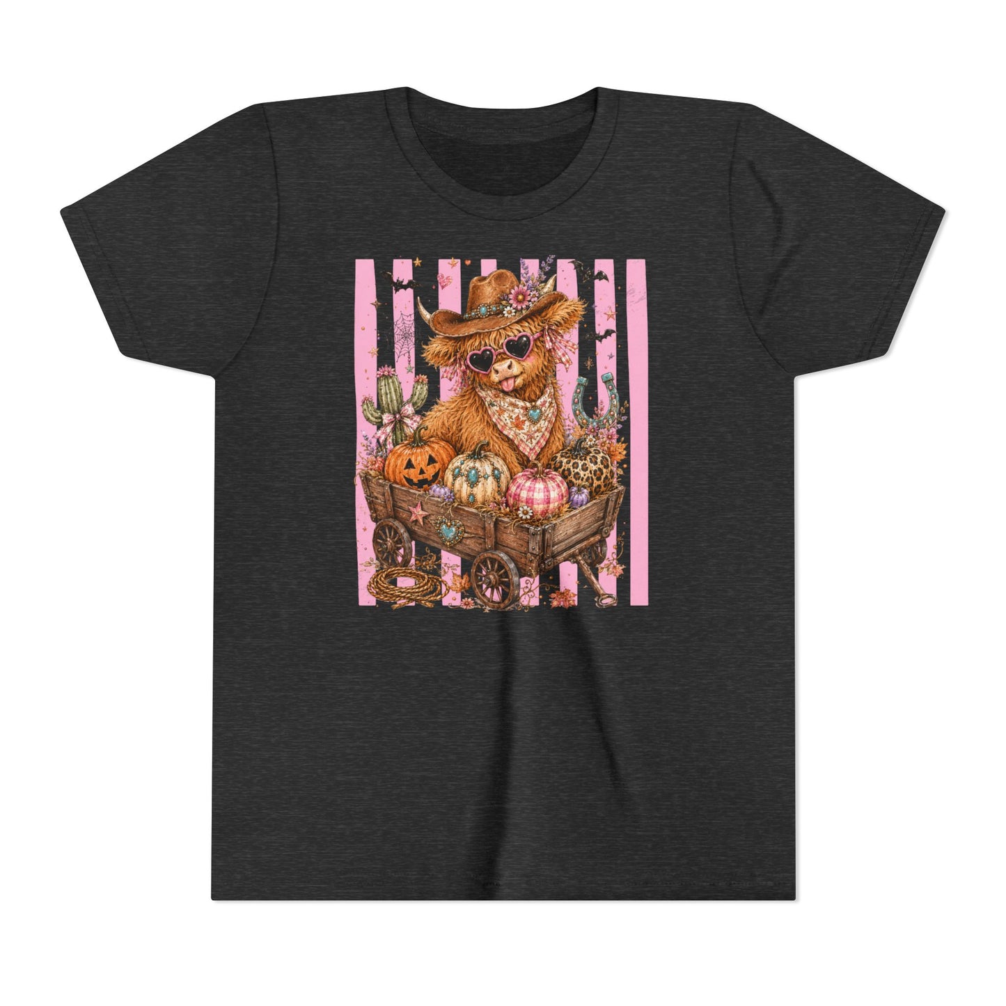 Fall Highland Cow Wagon | Youth Tee