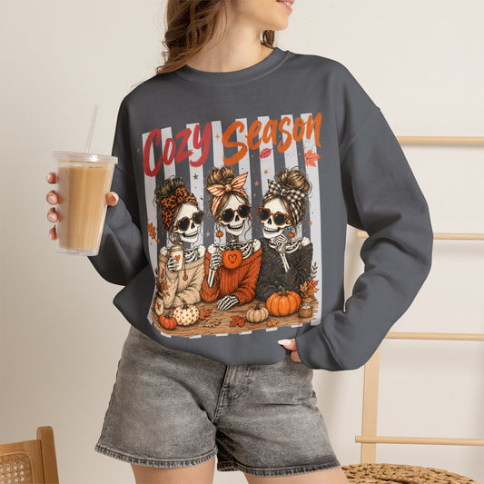 Cozy Season Skeleton Girls | Crewneck Sweatshirt