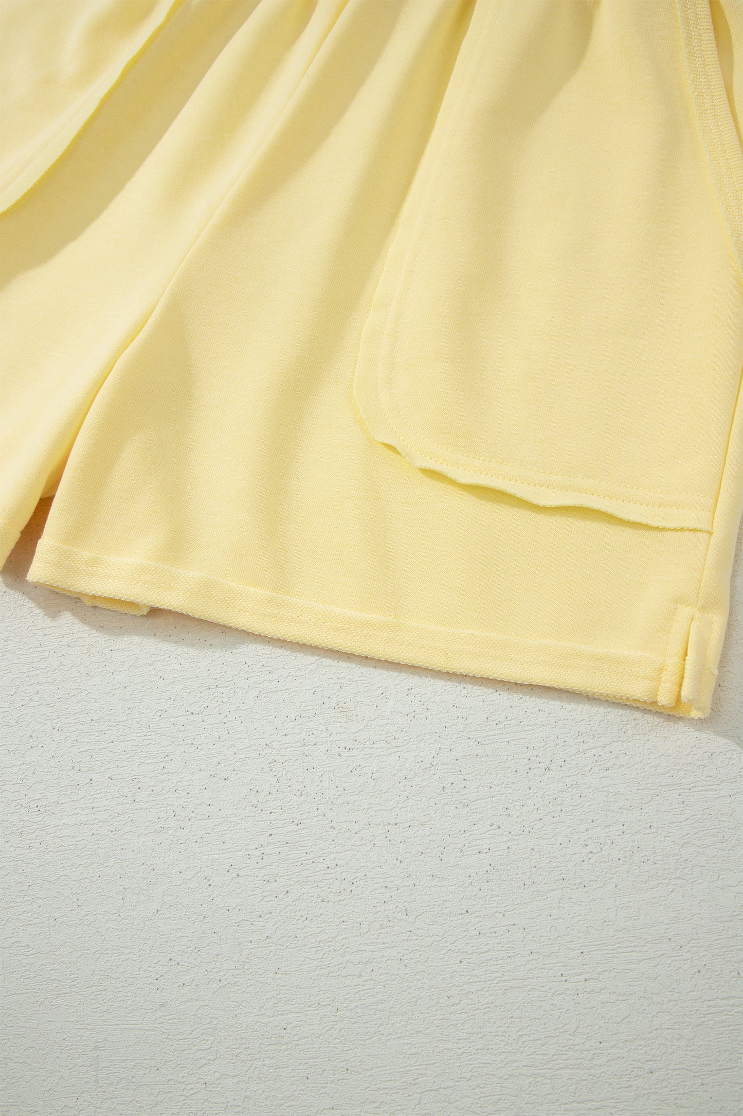 Banana Cream Loose Polo Tee Elastic Waist 2pcs Short Set