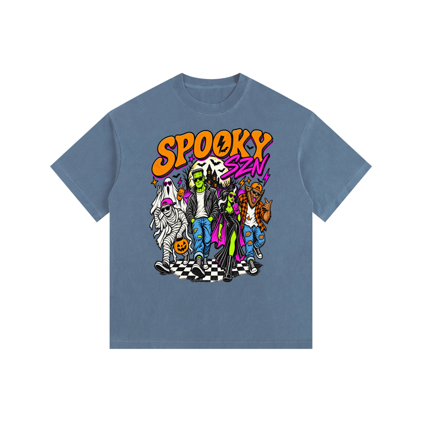 Spooky SZN Vintage Washed Oversized Halloween Tee