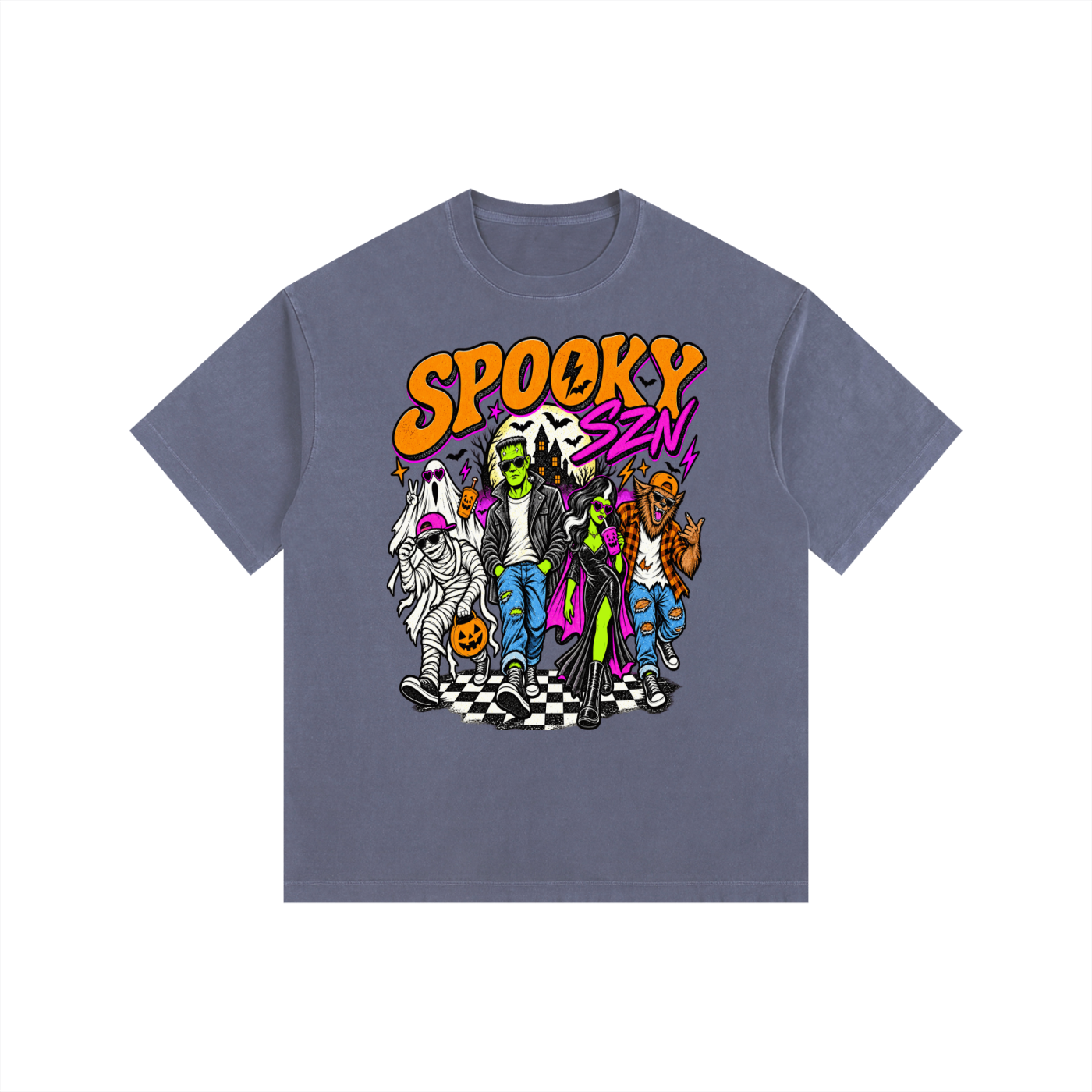 Spooky SZN Vintage Washed Oversized Halloween Tee