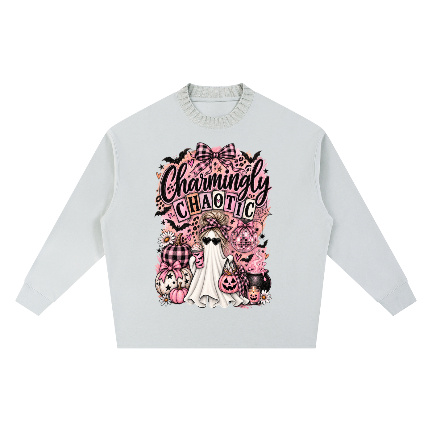 Charmingly Chaotic Oversized Drop-Shoulder Sweatshirt