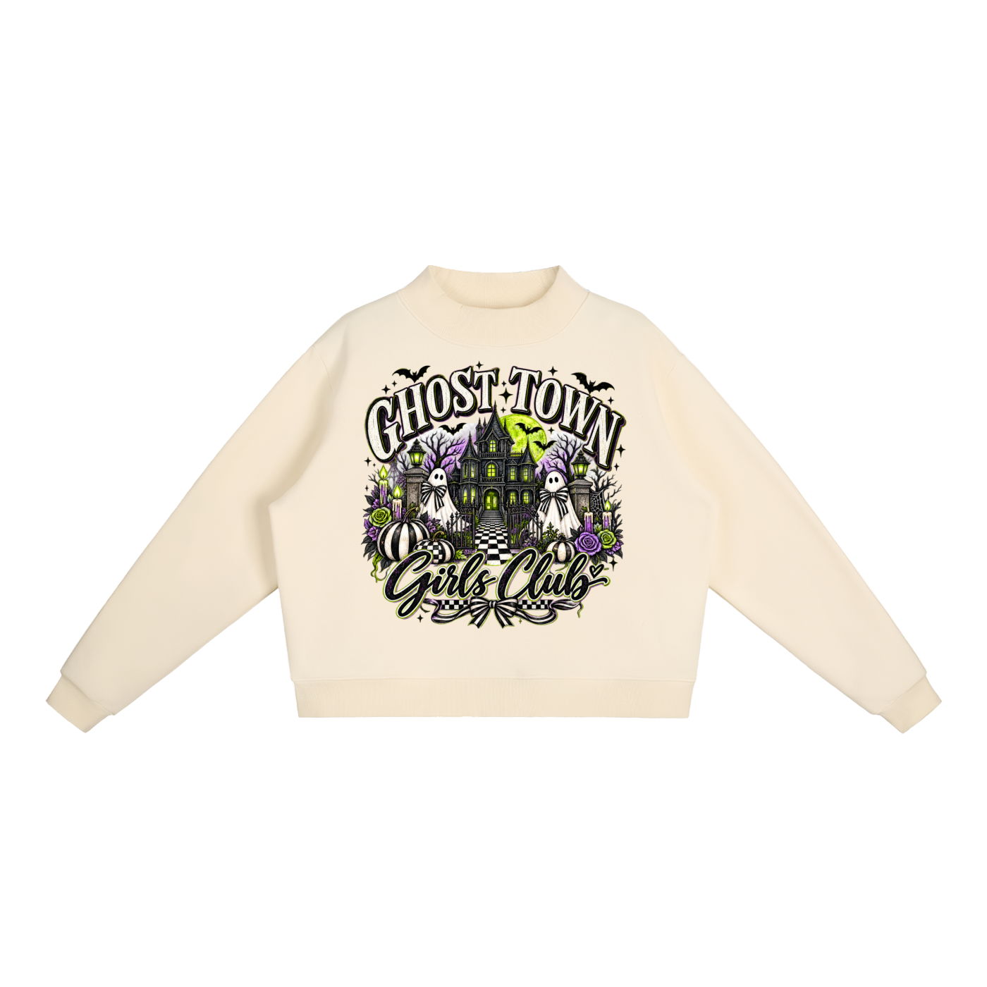 Ghost Town Girls Club Oversized Mock Neck Sweatshirt